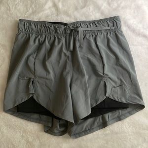 Nike Gray Shorts with Black Biker Shorts Underneath  Size S